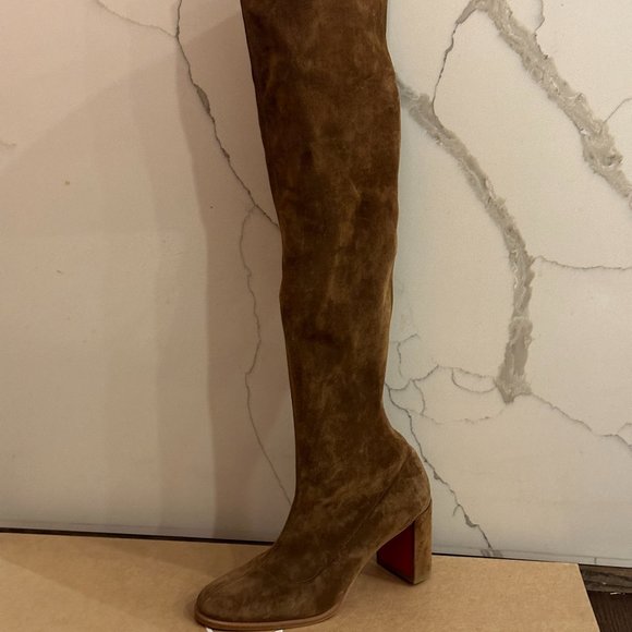 Christian Louboutin STRETCHADOXA BOTTA ALTA 70 Suede Over Knee Tall Boots - Picture 3 of 16